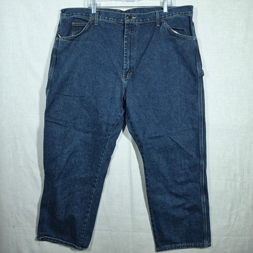 Genuine Dickies Carpenter Jeans Mens 44x30 Blue Denim Utility Workwear Pants